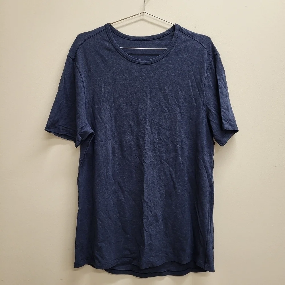 Lululemon 5 Year Basic Tee Heathered Nautical Navy Sz M - Picture 2 of 4